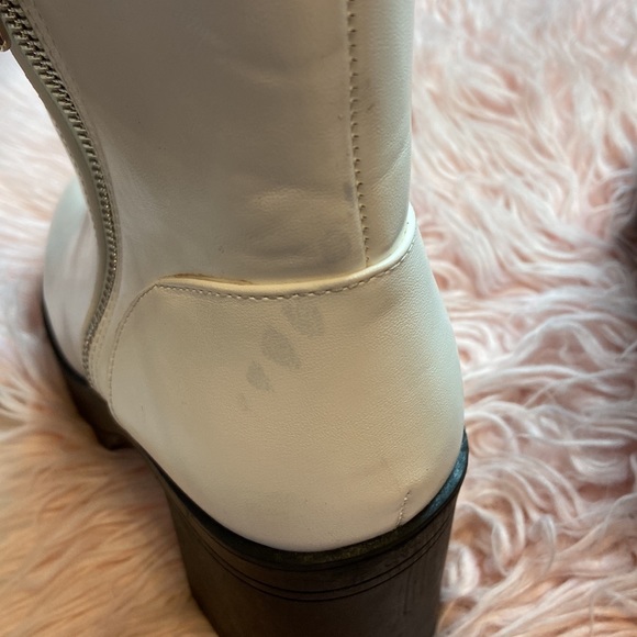 French Connection Jasmine White Lug Sole Platform Heels Booties Ankle Bo… - Picture 9 of 9